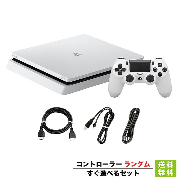 【PS4 ソフト プレゼントキャンペーン中】 PS4 グレイシャー ホワイト 500GB (CUH-2100AB02) 本体 すぐ遊べるセット 純正 コントローラー ランダム【中古】