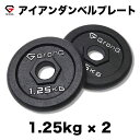 GronG(グロング) アイアンダンベル プレート 追加 セット バーベル 1.25kg×2 計2.5kg シャフト径28mm