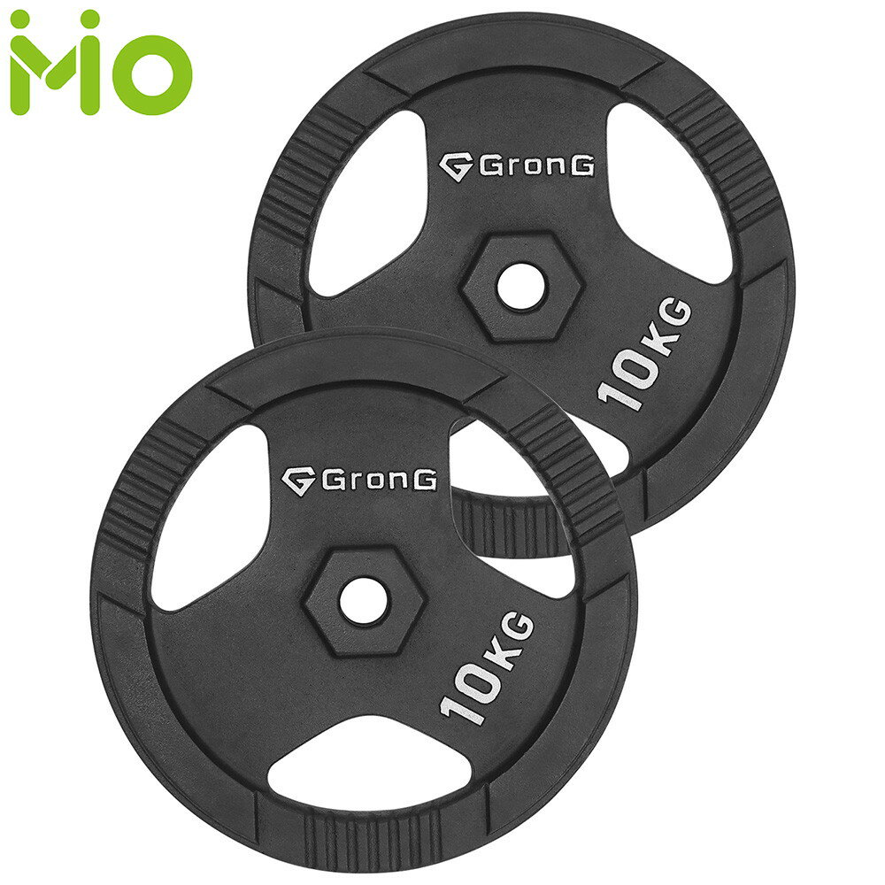 グロング ダンベル プレート バーベル 10kg 2個セット シャフト径28mm 筋トレ アイアン GronG