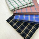 綿麻 リネン コットン チェック 生地 60番手相当 薄地 高密度 4色 153/155cm 広幅 タイプライター シャツ ワンピース【50cm単位】〈品番OM...