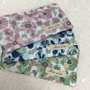 【Ann-Lee製品】ハギレで作った! リネン プリント ぺたんこポーチ Mサイズ 中 サスティナブル エコ 3色 3サイズ展開【数量限定販売】PorchM