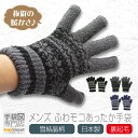 【クーポン利用で★100円OFF】 手袋 メンズ 裏起毛 ニット 暖かい ボーダー ふわモコ 雪 日本製 チーゼル起毛 送料無料 プレゼント