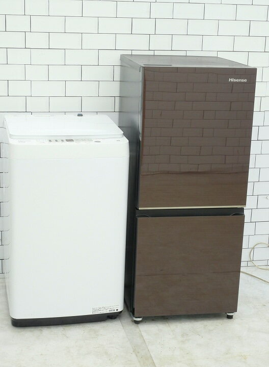 <地域限定>◎配送無料◎設置無料【中古】135L、5.5kg◆23年、24年◆Hisense、Hisense製◆(冷蔵庫、洗濯機)中古家電2点セット