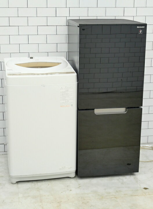 【中古】【地域限定配送・設置無料】152L、5kg◆24年、22年◆シャープ、東芝製◆（冷蔵庫、洗濯機）中古家電2点セット