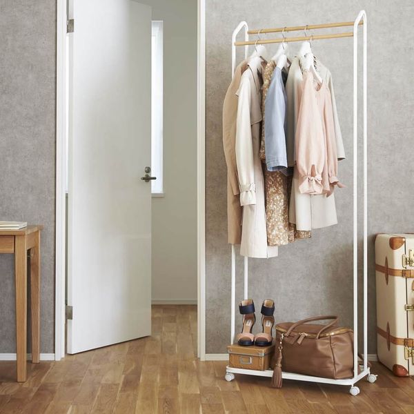 山崎実業 コートハンガー tower タワー ハンガーラック キャスター付き ホワイト 3516