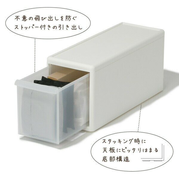 Like-it 組み合わせて使える収納ケース スリムM×3個セット 幅17×奥行46.5×高さ21.5...