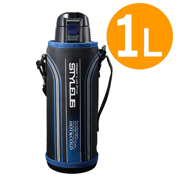 其它 - 水筒 スタイラスネオ スポーツマグ 1.0L ブルー F-2678 ｜ スポーツ 直飲み 子供 部活動 真空断熱 保冷 保温 ステンレスボトル 給水 水分補給 運動会 遠足 ポーチ カバー 付き 肩掛け 紐