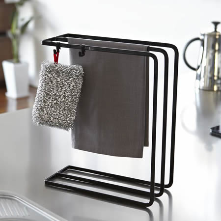 Towel Hangers - 山崎実業 布巾ハンガー tower タワー 布巾ハンガー ブラック 7146 ｜ ふきん掛け スタンド コンパクト