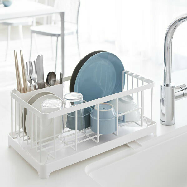 排水台 - 山崎実業 水切りラック アクア 水切りワイヤーバスケット ホワイト 2898 ｜ 水切りカゴ 水切りかご 水切りバスケット 食器 洗い