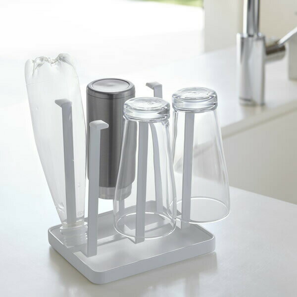Slim Kitchen Racks - 山崎実業 tower タワー グラススタンド スリム ホワイト 2847
