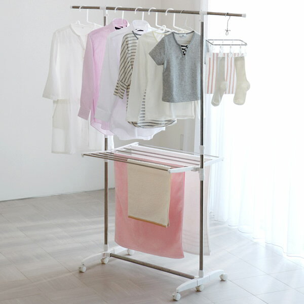 室内物干し PORISH 室内物干しH型 PS-02 ｜ ポーリッシュ 洗濯物干し 物干しスタンド 部屋干し 室内干し 折りたたみ キャスター 移動 大容量