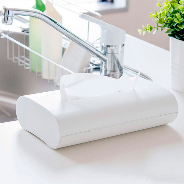ティッシュケース ホワイト fill+fit 3WAY ティッシュカバー ティッシュボックス 壁掛け 吊り 縦 横 ホワイト 白 シンプル 無地 リビング 洗面 ベーシック オカ [3]