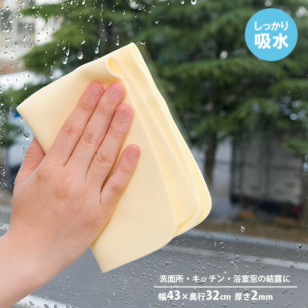 窓や浴室の結露・水滴の拭き取りに！抜群の吸水性とソフトな素材でキッチンや窓の、結露等の拭き取り作業に最適なダスターです。シンクや洗面所などで飛び散った水滴をぐんぐん吸い取ります。お風呂上がりに浴室の水滴をさっと拭き取ることができます。何度も使用が可能です。使用後は洗って干しておけば衛生的。乾燥して硬くなります。使用する際は一度濡らして柔らかくしてからご使用ください。※硬いまま使用するとキズつきの原因となります。商品サイズ（約）幅43×奥行32cm厚さ（約）2mm材質PVAフォーム製造国中国製造メーカー日本クリンテック関連キーワード： ぞうきん 拭き取り ふきん 吸水 台所 窓ガラス シンク 流し台 洗面所 バスルーム 結露 水滴 水分 繰り返し利用 浴室 衛生的 清潔 速乾性 乾きやすい 柔らかい 使いやすい おすすめ 清掃用具 清掃グッズ 掃除道具 掃除グッズ 便利グッズ 便利アイテム 一人暮らし 新平活 家事ラク 家事楽 家事効率化 一人暮らし 新生活 シンプル 防カビ カビ防止 ヌメリ予防