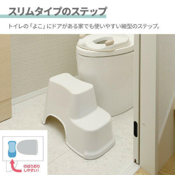 リッチェル 踏み台 トイサポ トイレサポートステップ スリム ｜ トイレ 足台 台 トイレステップ 足置き台 ステップ ドア横向き 細型 ステップ 足置き トイレトレーニング トイトレ 幼児 子供トイレ 3