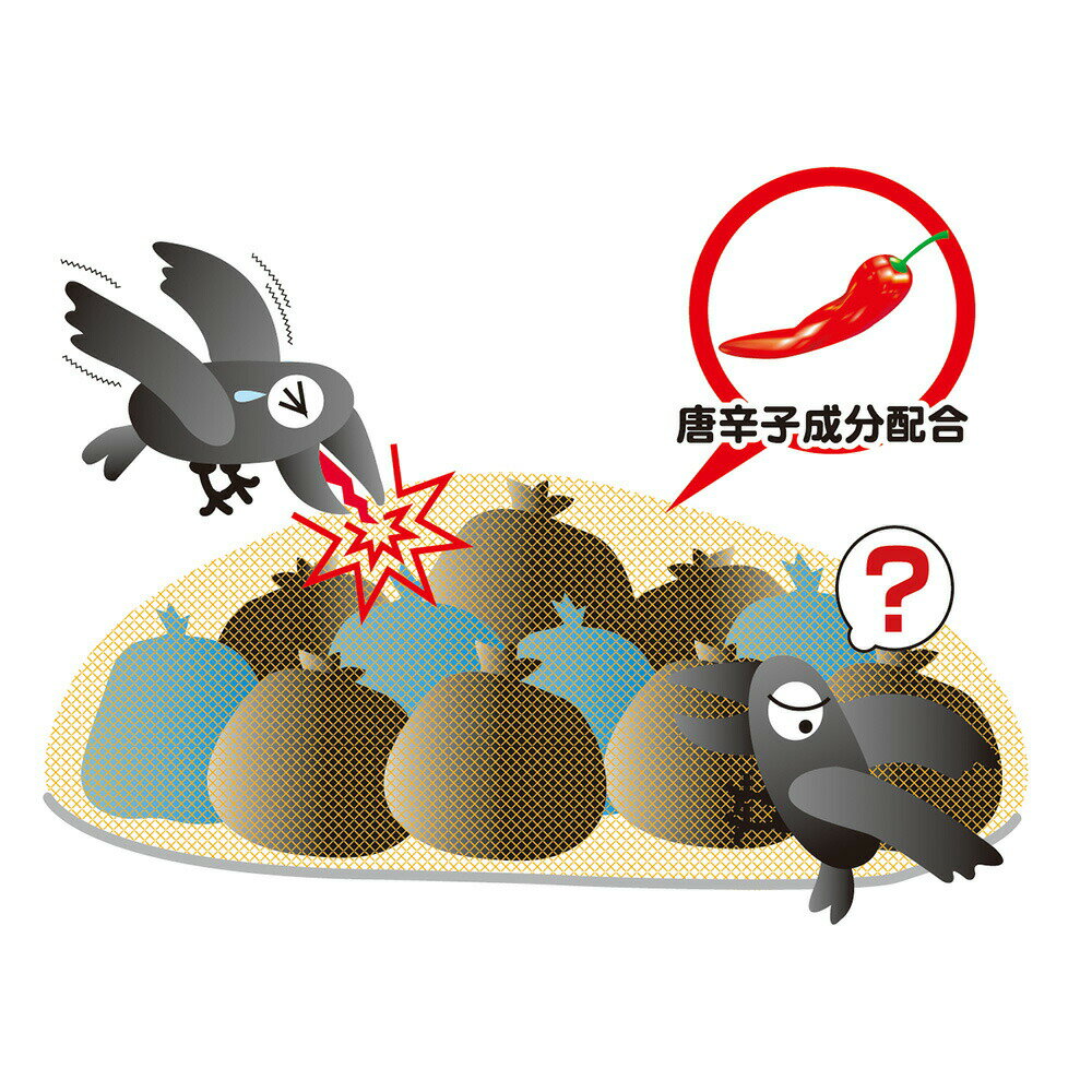 辛み成分入りゴミネット ゴミ被せネット 2×3m EG-37 ｜ カラスよけ 重り入り紐 め...