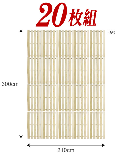 木製 カビ対策 天然木 通気性UP 結露対策 浮かせて収納 ダニ防止 除湿 布団 桐すのこ 押入れ用 L 42×75cm 2枚組 ×10セット 3