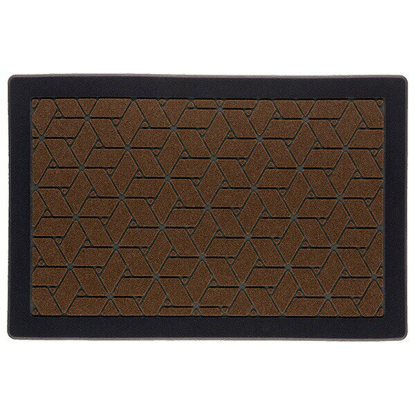 リッチェル 玄関マット 網代柄 M 90×60cm ｜ 泥落とし マット 屋外 土間 和風 和柄 玄関前 ドアマット ドア前 ウェルカムマット 水洗いOK ブラウン 茶色