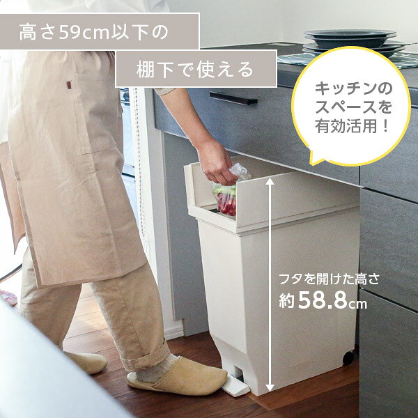 ゴミ箱 エバン 両開きペダルペール 30L 2個セット ブラック / ホワイト | ごみ箱 ダストボックス おしゃれ ペダル式 キャスターつき 分別 カウンター下 キッチン 棚下 観音開き ペール 縦型 [2]