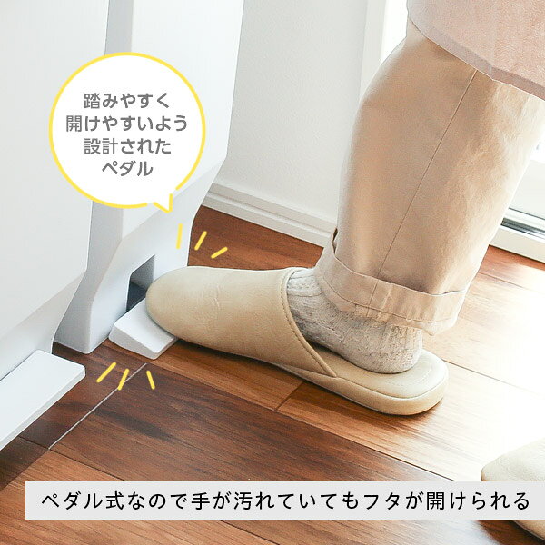 ゴミ箱 エバン 両開きペダルペール 30L 2個セット ブラック / ホワイト | ごみ箱 ダストボックス おしゃれ ペダル式 キャスターつき 分別 カウンター下 キッチン 棚下 観音開き ペール 縦型 [3]