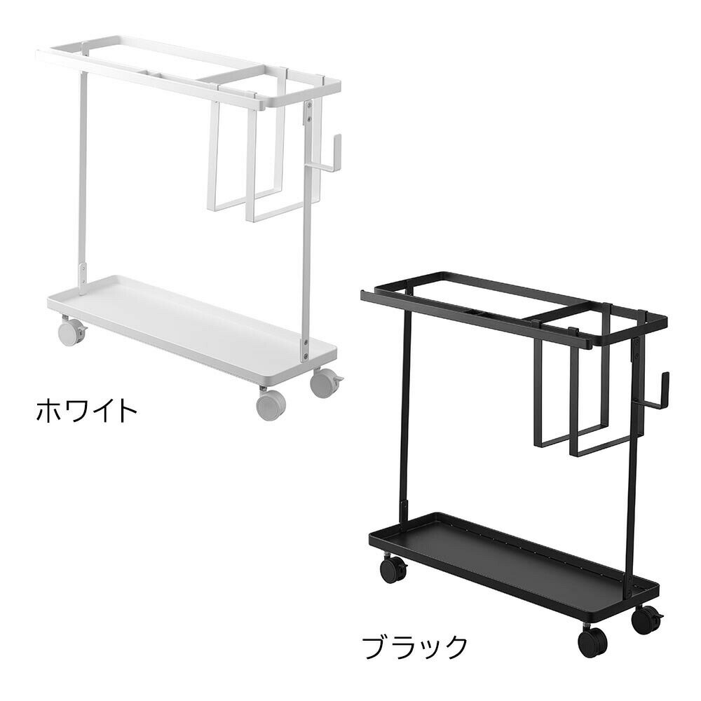 キャスター付きフィットネスグッズ収納ラック タワー 山崎実業 tower ホワイト ブ...