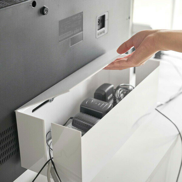 山崎実業 テレビ裏収納 スマート テレビ裏 ケーブルボックス 選べるカラー:ホワイ...