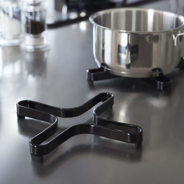 山崎実業 タワー ナベ敷き ブラック 2251 ｜ 鍋敷き 鍋しき おしゃれ