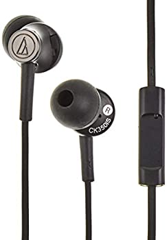 【中古】audio-technica スマートフォン用カナル型イヤホン リモコン/マイク付 ブラック ATH-CK350iS BK