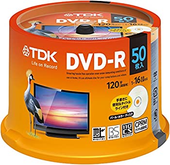 【中古】（非常に良い）TDK 録画用DVD-R デジタル放送録画対応(CPRM) 1-16倍速対応 パールカラーディスク 50枚スピンドル DR120DALC50PUE
