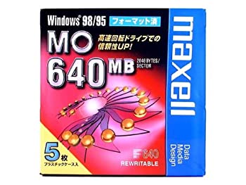 【中古】maxell データ用 3.5型MO 640MB W