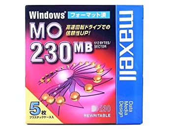 【中古】（非常に良い）maxell データ用 3.5型MO 230MB Windowsフォーマット 5枚パック MA-M230.WIN.B5P