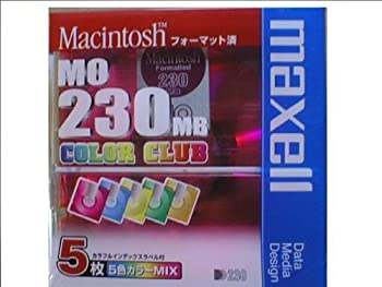 【中古】日立マクセル マクセル(Maxell) MA-M230CC.MAC.5P [MO Mac用 230MB カラーミックス 5枚組]【メーカー名】【メーカー型番】【ブランド名】マクセル(maxell)【商品説明】日立マクセル マクセル(Maxell) MA-M230CC.MAC.5P [MO Mac用 230MB カラーミックス 5枚組]こちらの商品は中古品となっております。 画像はイメージ写真ですので 商品のコンディション・付属品の有無については入荷の度異なります。 買取時より付属していたものはお付けしておりますが付属品や消耗品に保証はございません。 商品ページ画像以外の付属品はございませんのでご了承下さいませ。 中古品のため使用に影響ない程度の使用感・経年劣化（傷、汚れなど）がある場合がございます。 また、中古品の特性上ギフトには適しておりません。 当店では初期不良に限り 商品到着から7日間は返品を受付けております。 他モールとの併売品の為 完売の際はご連絡致しますのでご了承ください。 プリンター・印刷機器のご注意点 インクは配送中のインク漏れ防止の為、付属しておりませんのでご了承下さい。 ドライバー等ソフトウェア・マニュアルはメーカーサイトより最新版のダウンロードをお願い致します。 ゲームソフトのご注意点 特典・付属品・パッケージ・プロダクトコード・ダウンロードコード等は 付属していない場合がございますので事前にお問合せ下さい。 商品名に「輸入版 / 海外版 / IMPORT 」と記載されている海外版ゲームソフトの一部は日本版のゲーム機では動作しません。 お持ちのゲーム機のバージョンをあらかじめご参照のうえ動作の有無をご確認ください。 輸入版ゲームについてはメーカーサポートの対象外です。 DVD・Blu-rayのご注意点 特典・付属品・パッケージ・プロダクトコード・ダウンロードコード等は 付属していない場合がございますので事前にお問合せ下さい。 商品名に「輸入版 / 海外版 / IMPORT 」と記載されている海外版DVD・Blu-rayにつきましては 映像方式の違いの為、一般的な国内向けプレイヤーにて再生できません。 ご覧になる際はディスクの「リージョンコード」と「映像方式※DVDのみ」に再生機器側が対応している必要があります。 パソコンでは映像方式は関係ないため、リージョンコードさえ合致していれば映像方式を気にすることなく視聴可能です。 商品名に「レンタル落ち 」と記載されている商品につきましてはディスクやジャケットに管理シール（値札・セキュリティータグ・バーコード等含みます）が貼付されています。 ディスクの再生に支障の無い程度の傷やジャケットに傷み（色褪せ・破れ・汚れ・濡れ痕等）が見られる場合がありますので予めご了承ください。 2巻セット以上のレンタル落ちDVD・Blu-rayにつきましては、複数枚収納可能なトールケースに同梱してお届け致します。 トレーディングカードのご注意点 当店での「良い」表記のトレーディングカードはプレイ用でございます。 中古買取り品の為、細かなキズ・白欠け・多少の使用感がございますのでご了承下さいませ。 再録などで型番が違う場合がございます。 違った場合でも事前連絡等は致しておりませんので、型番を気にされる方はご遠慮ください。 ご注文からお届けまで 1、ご注文⇒ご注文は24時間受け付けております。 2、注文確認⇒ご注文後、当店から注文確認メールを送信します。 3、お届けまで3-10営業日程度とお考え下さい。 　※海外在庫品の場合は3週間程度かかる場合がございます。 4、入金確認⇒前払い決済をご選択の場合、ご入金確認後、配送手配を致します。 5、出荷⇒配送準備が整い次第、出荷致します。発送後に出荷完了メールにてご連絡致します。 　※離島、北海道、九州、沖縄は遅れる場合がございます。予めご了承下さい。 当店ではすり替え防止のため、シリアルナンバーを控えております。 万が一すり替え等ありました場合は然るべき対応をさせていただきます。 お客様都合によるご注文後のキャンセル・返品はお受けしておりませんのでご了承下さい。 電話対応はしておりませんので質問等はメッセージまたはメールにてお願い致します。