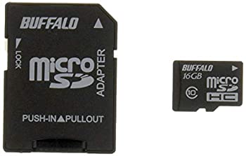 【中古】（非常に良い）BUFFALO Class10 microSDHCカード SD変換アダプター 16GB RMSD-16GC10AB