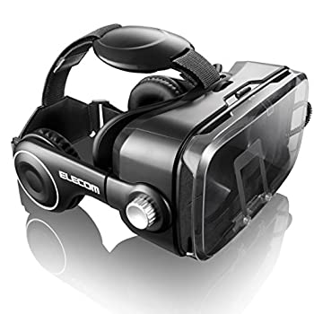 【中古】エレコム 3D VR ゴーグル グラス ヘッドマウント用 ヘッド付き 「カメラレンズを遮らない透明カバーを採用」 ブラック P-VRGEH01BK