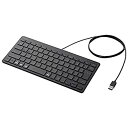 【中古】(非常に良い)エレコム キーボード 有線 パンタグラフ ミニキーボード ブラック TK-FCP096BK