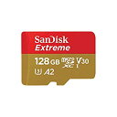 【中古】(非常に良い)microSDXC 128GB SanDisk サンディスク Extreme UHS-1 U3 V30 4K Ultra HD A2対応
