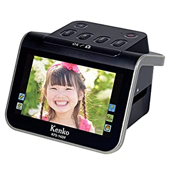 【中古】(非常に良い)Kenko フィルムスキャナー KFS-14DFST 液晶プロテクターセット 35/110/126フィルム対応 有効画素数1240万画素 5.0インチIPS液晶 SDHCカードスロ