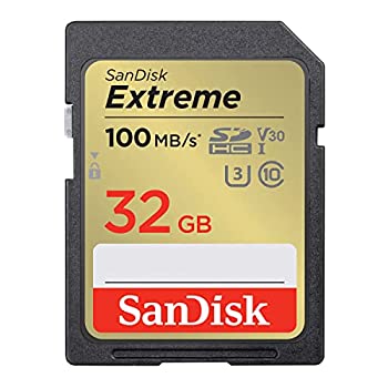 【中古】（非常に良い）SanDisk (サンディスク) 32GB Extreme (エクストリーム) SDHC UHS-I メモリーカード - C10/U3/V30/4K/UHD　SDカード - SDSDXVT-032G-GNCIN