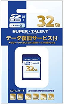 【中古】Supertalent データ復旧サービス付き SDカード SDHC 32GB Class10 UHS-1対応 ST32DBSV-UI-AE