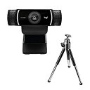 【中古】ロジクール Webカメラ C922n フルHD 1080P ストリーミング 撮影用 三脚 スタンド 付き オートフォーカス ステレオ マイク ウェブカメラ ウェブカ
