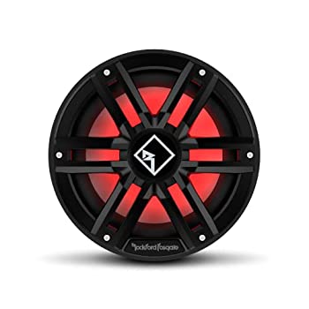 【中古】Rockford Fosgate M2D2-10IB Color Optix 10インチ DVC 2オーム インフィニットバッフル マルチカラーLEDライト付きマリンサブウーファー ブラッ