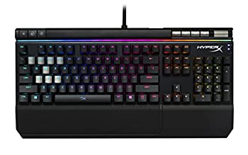 【中古】HyperX Alloy Elite RGB ゲーミングキーボード 青軸 ゲーマー向け USB充電ポート LEDバックライト 2年 HX-KB2BL2-US/R1
