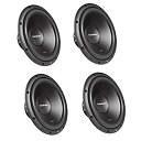 【中古】Rockford Fosgate R2D4-12 12インチ 500W 4-Ohm DVC R2 カーオーディオサブウーファー 4パック