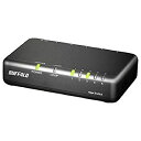 【中古】BUFFALO Giga対応 プラスチック筐体 AC電源 5ポート LSW6-GT-5EPL/NBK ブラック スイッチングハブ ローコストモデル 簡易...
