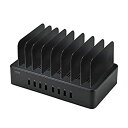 【中古】サンワサプライ USB充電スタンド(8ポート・合計19.2A) iPad/タブレット/スマホスタンド 高耐久タイプ ブラック ACA-STN74BK