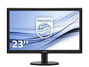 【中古】PHILIPS フィリップス 23インチ ワイド モニター 白色LED ディスプレイ 液晶 1920×1080 フルHD ブラック VESA (DVIx1 HDMIx1) 233V5L