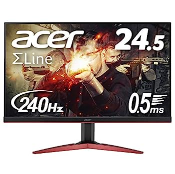 【中古】Acer ゲーミングモニター SigmaLine 24.5インチ KG251QIbmiipx 0.5ms(GTG) 240Hz TN フルHD FreeSync フレームレス HDMI スピーカー内蔵 ブルー 1