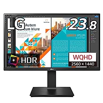 【中古】（非常に良い）LG フレームレス モニター ディスプレイ 24QP550-B 23.8インチ/WQHD(2560×1440)/IPS非光沢/HDR/FreeSync/75Hz/H..