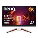 【中古】ベンキュージャパン BenQ MOBIUZ EX2710U ゲーミングモニター(27インチ/4K/IPS/144Hz/PS5対応/2.1chスピーカー/マイク搭載/FreeSync Premium Pro