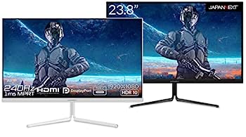 【中古】（非常に良い）JAPANNEXT 23.8インチ 240Hz 対応ゲーミングモニター （ホワイト）JN-238GT240FHDR-CW HDMI DP USB-C