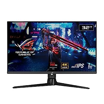 【中古】（非常に良い）ASUS ゲーミングモニター ROG Swift XG32UQ 32インチ/4K/160Hz/HDMI 2.1,DP/IPS/1ms/DisplayHDR 600/量子ドット技術/可変オーバードライブ/PS5/